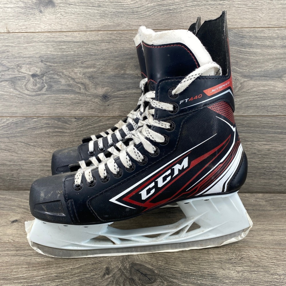 CCM JetSpeed FT440 Ice Hockey Skates Mens Size 9 Black Red White Performance